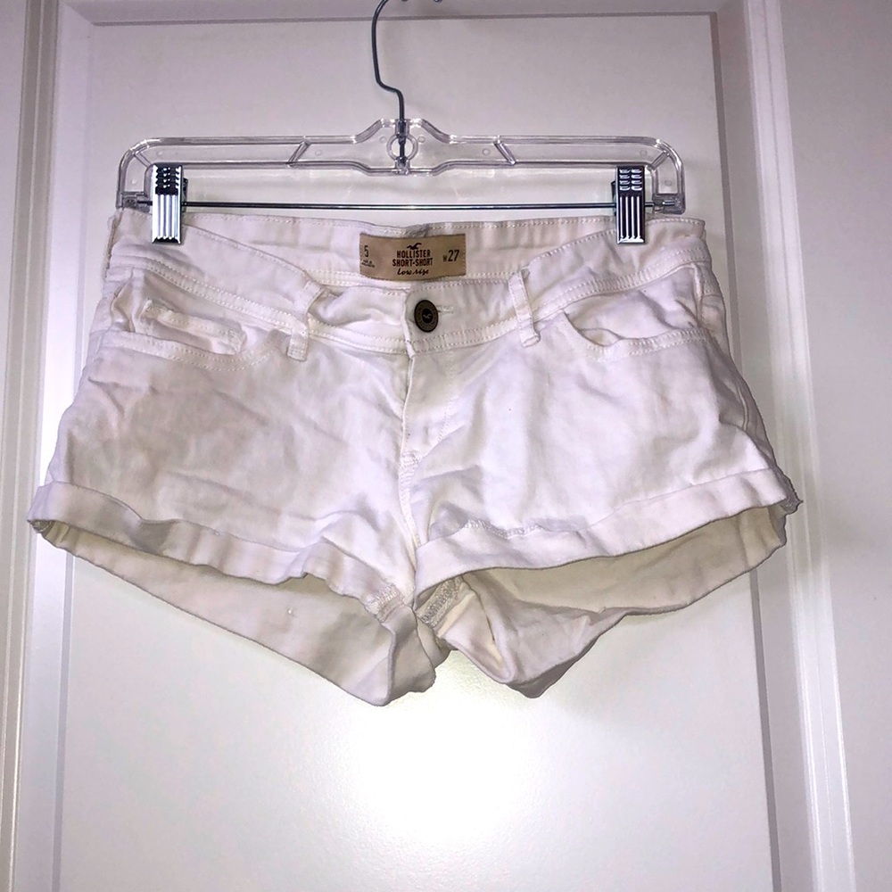 hollister white jean shorts